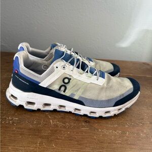 On Running Men's Blue and White Athletic Sneakers